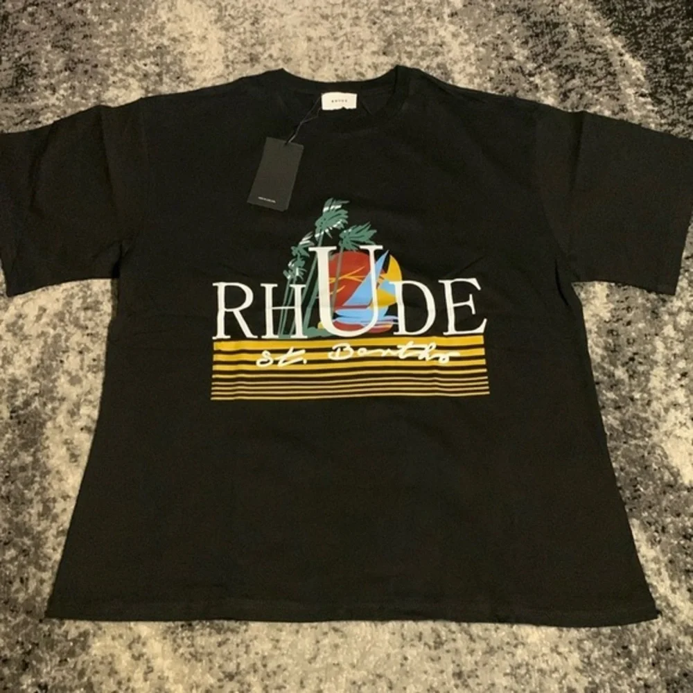 Rhude St. Barths Graphic T-Shirt Black Men’s Size Large